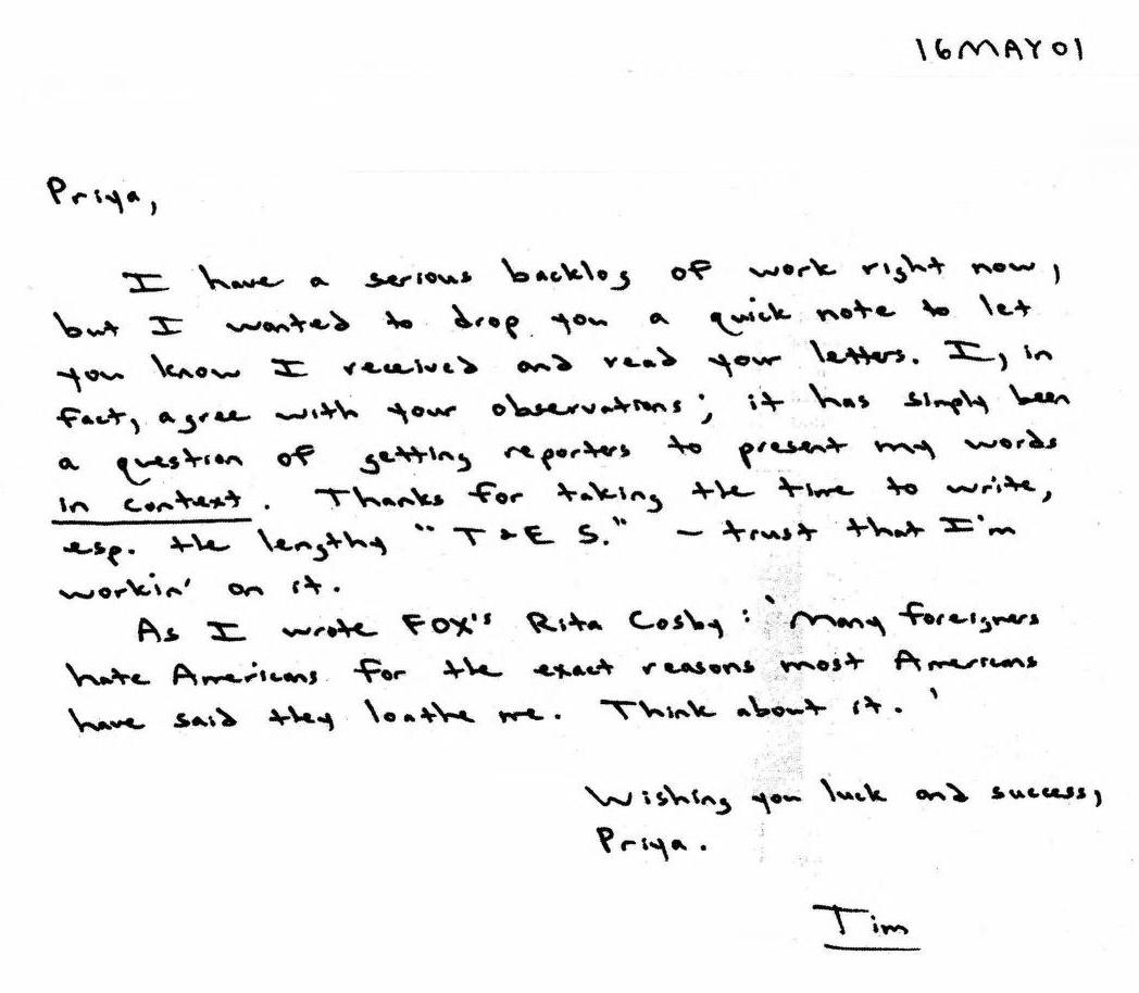 Corresponding With Timothy McVeigh The Ted K Archive Corresponding With Timothy McVeigh The Ted K Archive